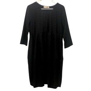 Amici by Baci Italian Dress Black Pinstripe Oversized Dress SMALL